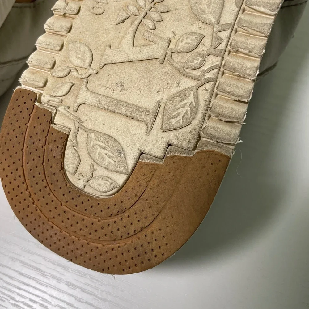 ONCAI Womens Orthotic Flip Flops Thong Platform Sandals Size 9 Tan/White